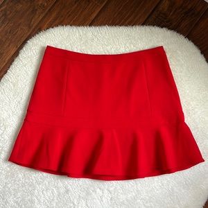 EXPRESS Ruffle Hemline Mini Skirt - Red
